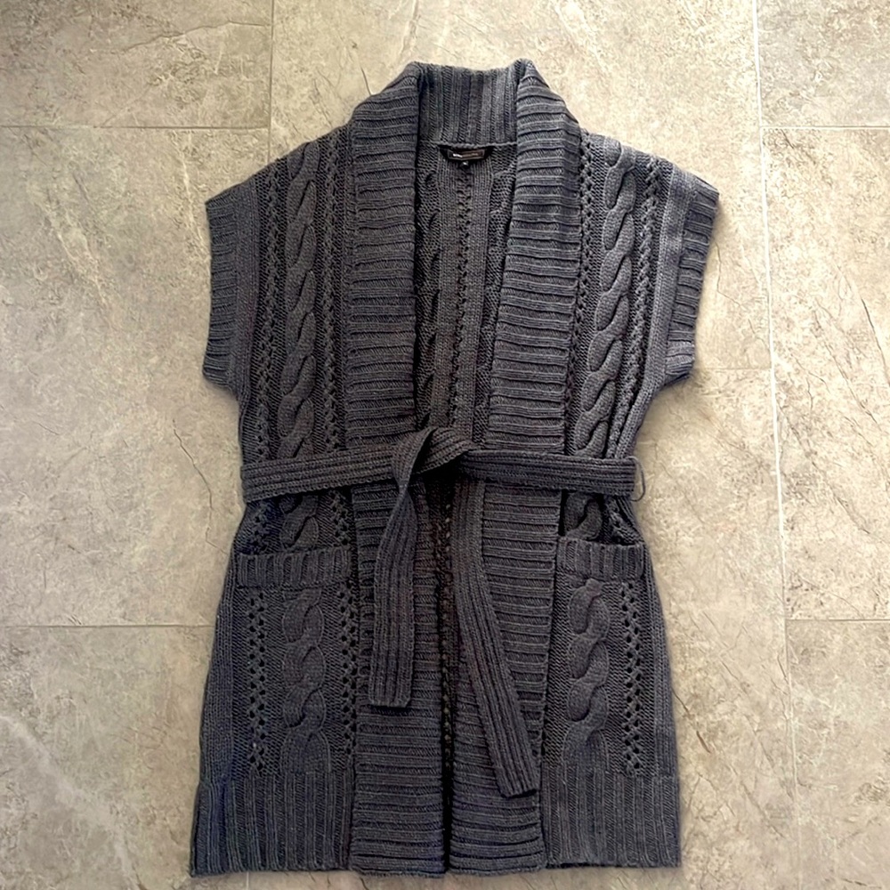 BCBG cable knit tie front sweater
